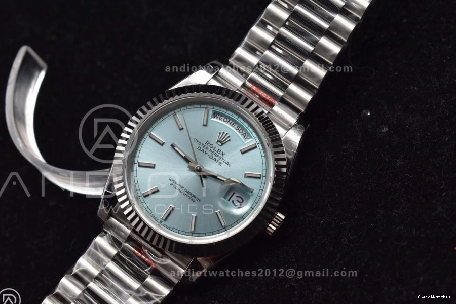 GMF Ice 40 A Weight Bracelet President Stick SS Dial Popular Blue 716 DayDate Gain on 0108